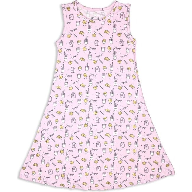 Milk & Cookies Pink Bamboo Girls' Sleeveless Dress, Pink