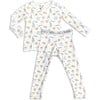 Milk & Cookies Original Bamboo Kids Pajamas, White - Pajamas - 1 - thumbnail