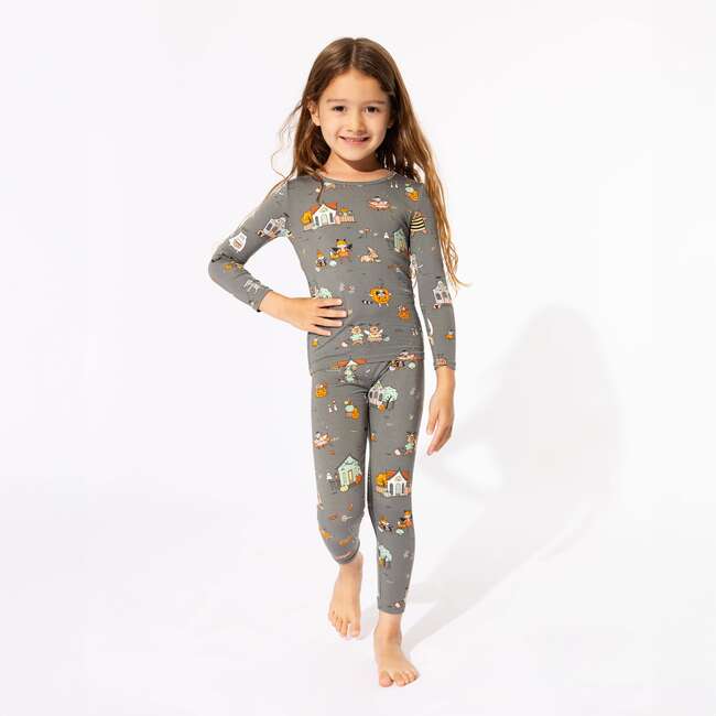 Trick or Treaters Bamboo Kids Pajamas, Grey - Pajamas - 6