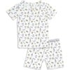 Milk & Cookies Original Bamboo Kids Pajama Short Set, White - Pajamas - 1 - thumbnail