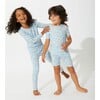 Milk & Cookies Blue Bamboo Kids Pajama Short Set, Blue - Pajamas - 6