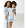 Milk & Cookies Blue Bamboo Kids Pajama Short Set, Blue - Pajamas - 7