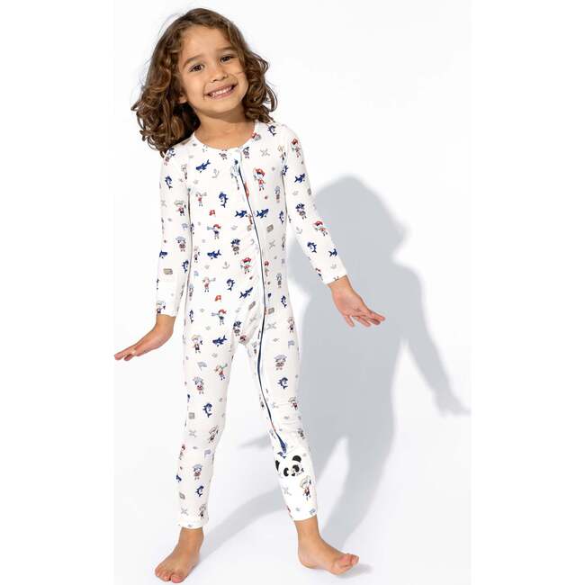 Pirate Bamboo Convertible Footie, White - Footie Pajamas - 5