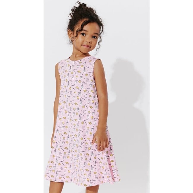 Milk & Cookies Pink Bamboo Girls' Sleeveless Dress, Pink - Dresses - 7