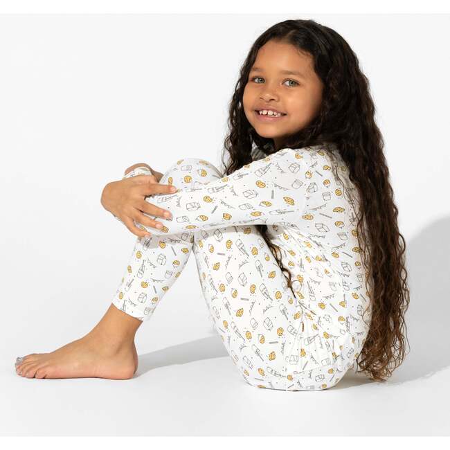 Milk & Cookies Original Bamboo Kids Pajamas, White - Pajamas - 4