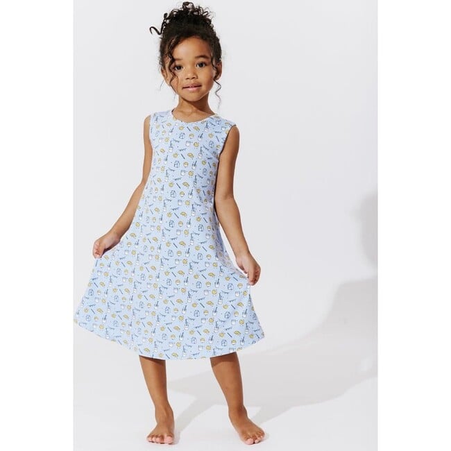 Milk & Cookies Blue Bamboo Girls' Sleeveless Dress, Blue - Dresses - 3