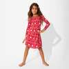 Polar Isle Red Bamboo Girls' Long Sleeve Dress, Grey - Dresses - 7