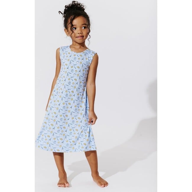 Milk & Cookies Blue Bamboo Girls' Sleeveless Dress, Blue - Dresses - 5