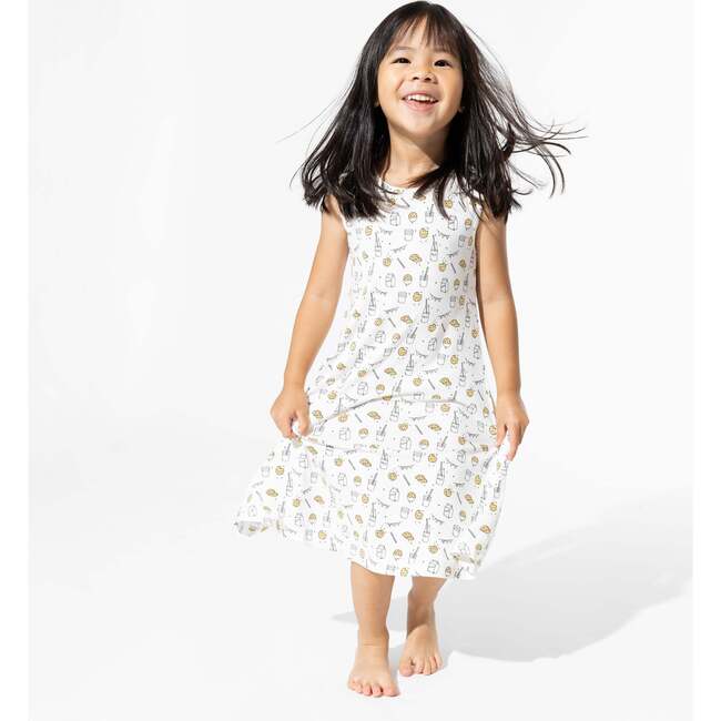 Milk & Cookies White Bamboo Girls' Sleeveless Dress, White - Dresses - 4