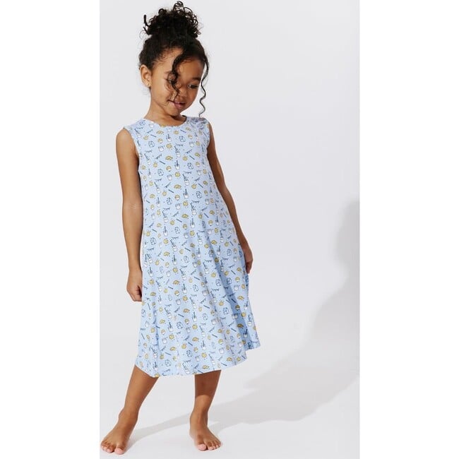 Milk & Cookies Blue Bamboo Girls' Sleeveless Dress, Blue - Dresses - 6