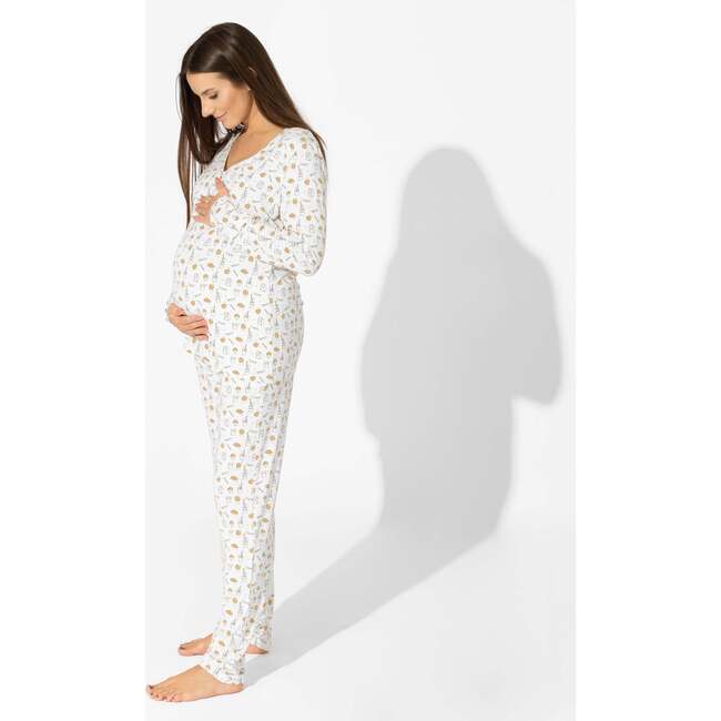 Milk & Cookies Bamboo Women's Pajama Set, White - Pajamas - 2