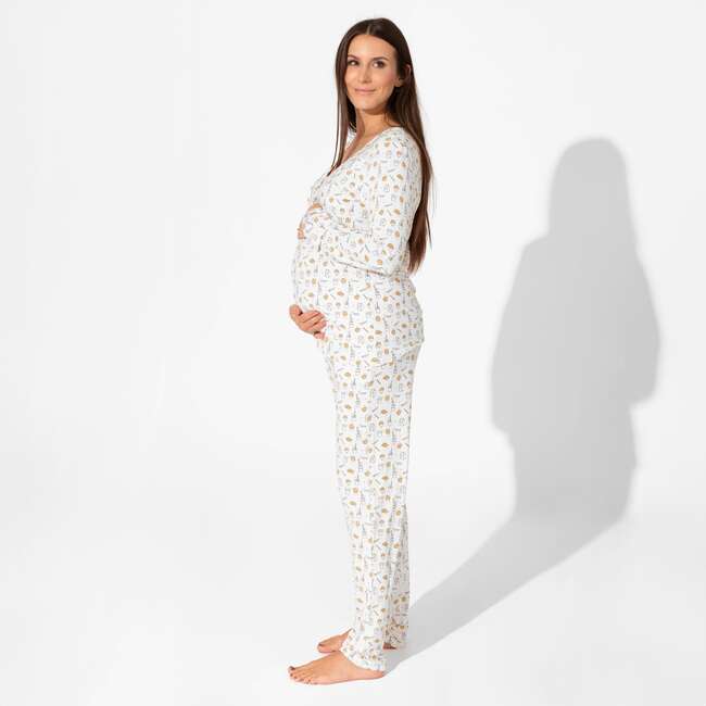 Milk & Cookies Bamboo Women's Pajama Set, White - Pajamas - 3