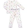 Mermaid Bamboo Kids Pajamas, White - Pajamas - 1 - thumbnail