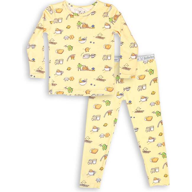 Love You Brunches Bamboo Kids Pajamas, Yellow