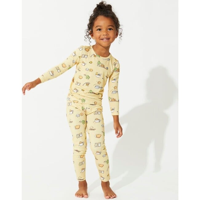 Love You Brunches Bamboo Kids Pajamas, Yellow - Pajamas - 2