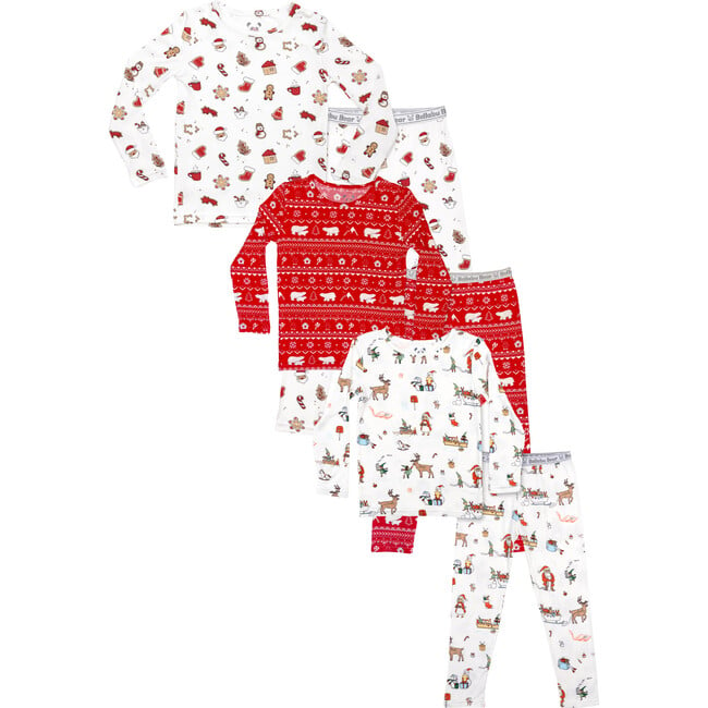 Merry & Bright Holiday Bundle - Bamboo Kids Pajamas, Multi