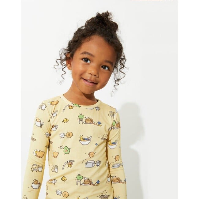 Love You Brunches Bamboo Kids Pajamas, Yellow - Pajamas - 3