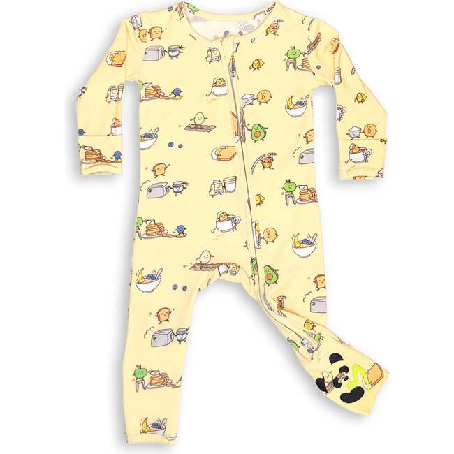 Love You Brunches Bamboo Convertible Footie, Yellow