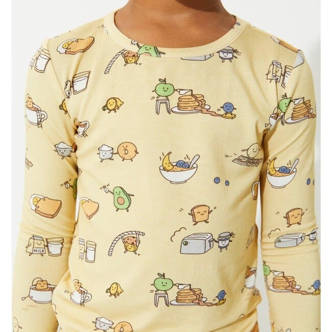 Love You Brunches Bamboo Kids Pajamas, Yellow - Pajamas - 4