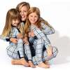 Holiday Plaid Blue Bamboo Women's Pajama Set, Blue - Pajamas - 2