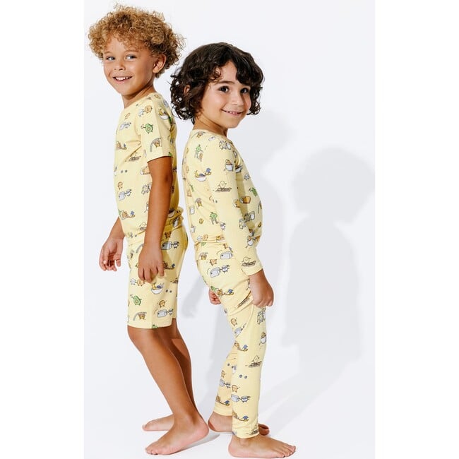 Love You Brunches Bamboo Kids Pajama Short Set, Yellow - Pajamas - 6