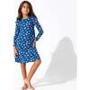 Hanukkah Cookies Bamboo Girls' Long Sleeve Dress, Blue - Dresses - 2