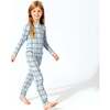 Holiday Plaid Blue Bamboo Kids Pajamas, Blue - Pajamas - 2