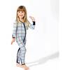 Holiday Plaid Blue Bamboo Convertible Footie, Blue - Footie Pajamas - 3