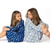 Holiday Plaid Blue Bamboo Girls' Long Sleeve Dress, Blue - Dresses - 6