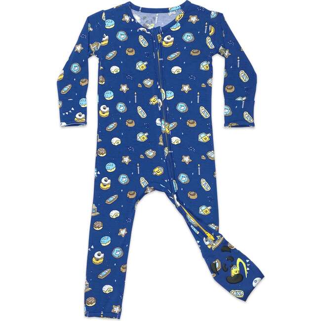 Hanukkah Cookies Bamboo Convertible Footie, Blue