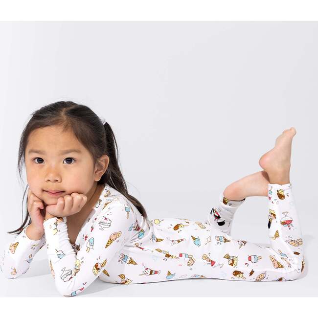 Ice Cream Bamboo Convertible Footie, White - Footie Pajamas - 5