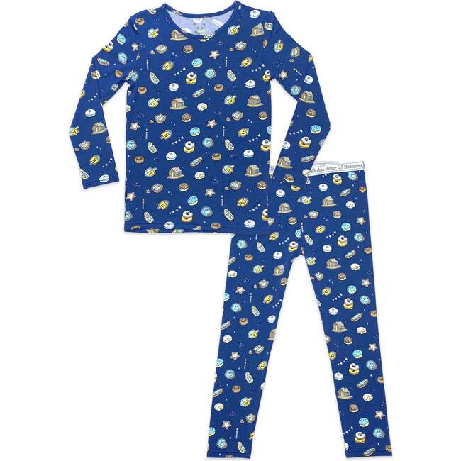 Hanukkah Cookies Bamboo Kids Pajamas, Blue