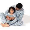 Holiday Plaid Blue Men's Pajama Set, Blue - Pajamas - 4