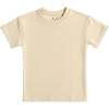 Oat Bamboo Terry Kids Oversized T-Shirt, Beige - T-Shirts - 1 - thumbnail