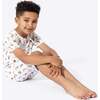 Ice Cream Bamboo Kids Pajama Short Set, White - Pajamas - 6