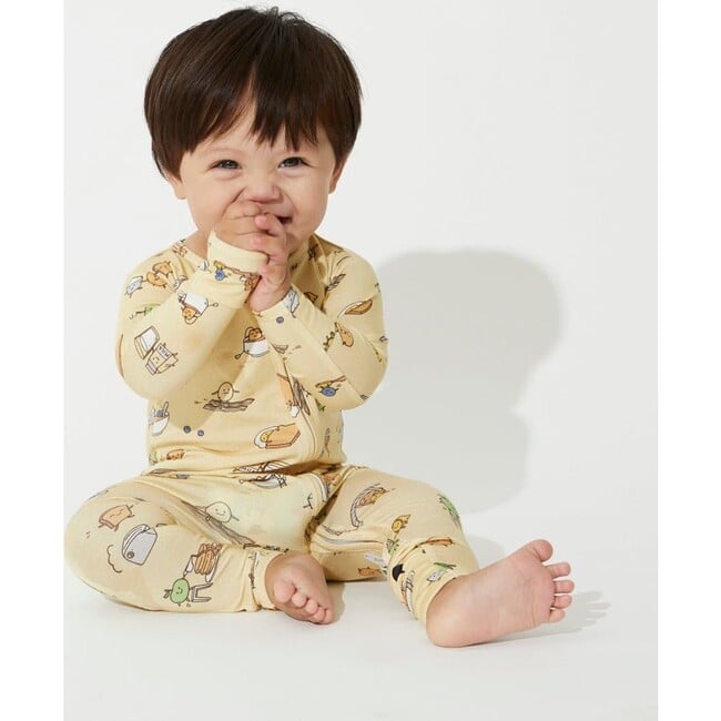 Love You Brunches Bamboo Convertible Footie, Yellow - Footie Pajamas - 6