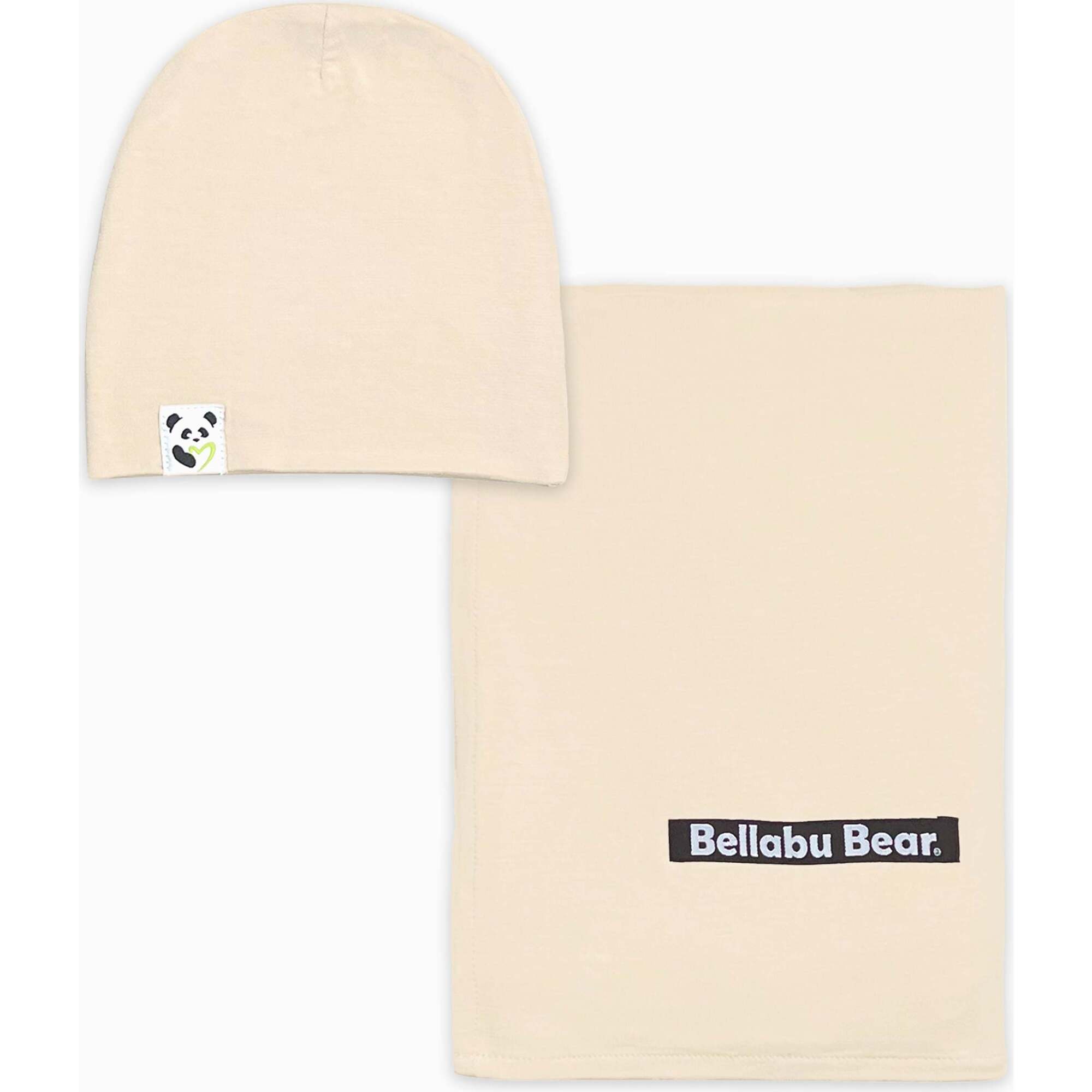Oat Bamboo Swaddle & Beanie Set, Beige - Swaddles - 1