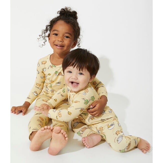 Love You Brunches Bamboo Convertible Footie, Yellow - Footie Pajamas - 7