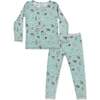 Mushroom Cycle Bamboo Kids Pajamas, Blue - Pajamas - 1 - thumbnail