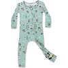 Mushroom Cycle Bamboo Convertible Footie, Blue - Footie Pajamas - 1 - thumbnail