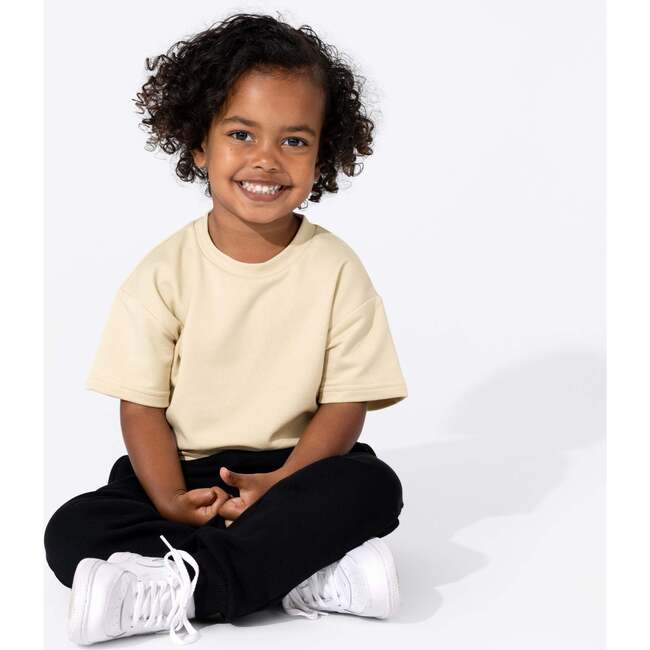 Oat Bamboo Terry Kids Oversized T-Shirt, Beige - T-Shirts - 4