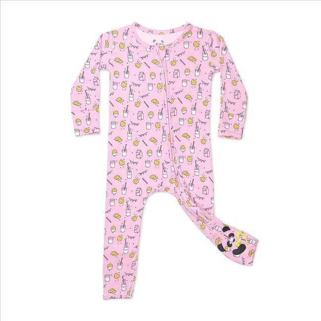 Milk and Cookies Pink Bamboo Convertible Footie, Pink