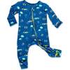 Monaco Blue Bamboo Convertible Footie, Blue - Footie Pajamas - 1 - thumbnail