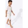 Ice Cream Bamboo Kids Pajama Short Set, White - Pajamas - 7