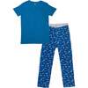 Monaco Blue Bamboo Men's Pajama Set, Blue - Pajamas - 1 - thumbnail