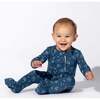 Ninja Bamboo Convertible Footie, Blue - Footie Pajamas - 4