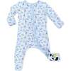 Milk and Cookies Blue Bamboo Convertible Footie, Blue - Footie Pajamas - 1 - thumbnail