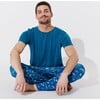 Monaco Blue Bamboo Men's Pajama Set, Blue - Pajamas - 2