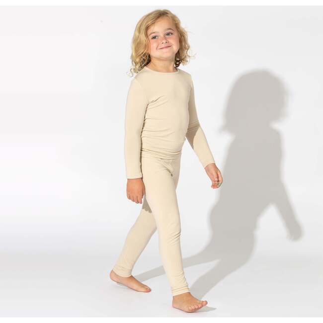 Oat Bamboo Kids Pajamas, Beige - Pajamas - 3