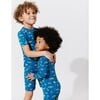 Monaco Blue Bamboo Kids Pajama Short Set, Blue - Pajamas - 6